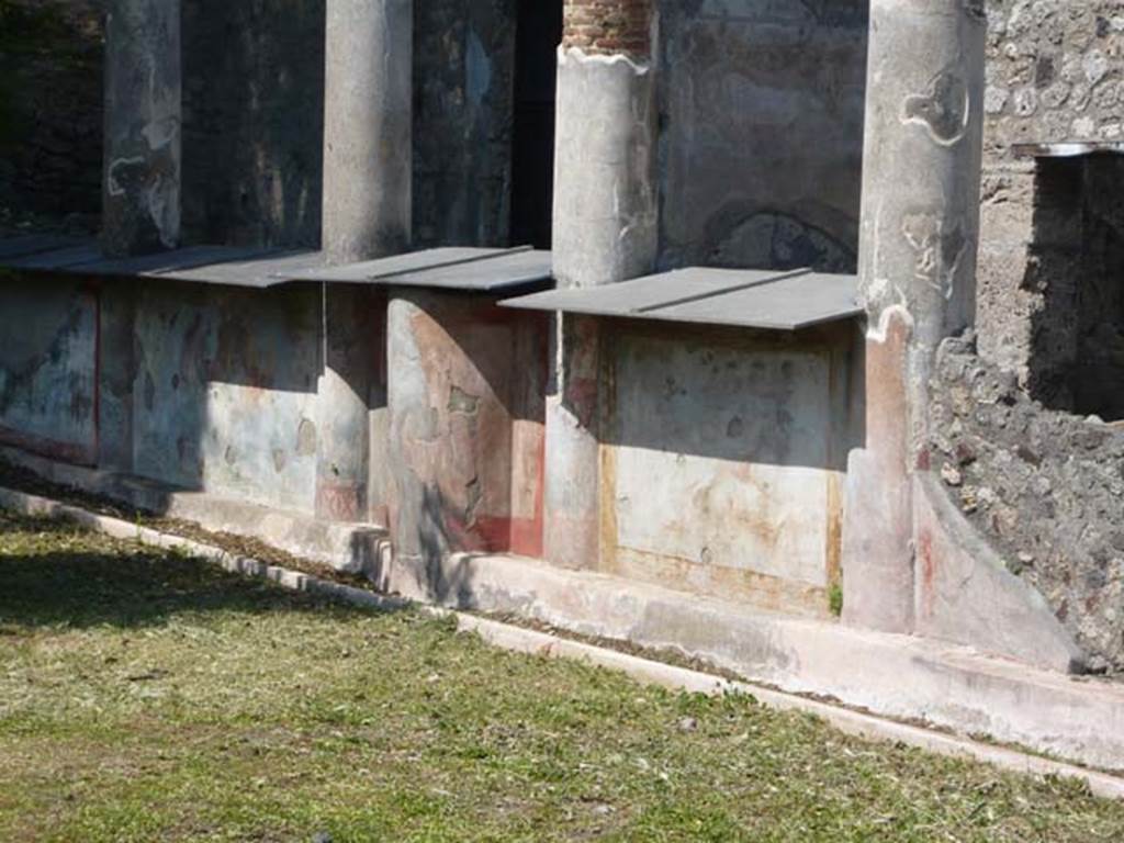 V.5.3 Pompeii. May 2012. Room 7, looking north along east painted wall on peristyle. 
Photo courtesy of Buzz Ferebee.