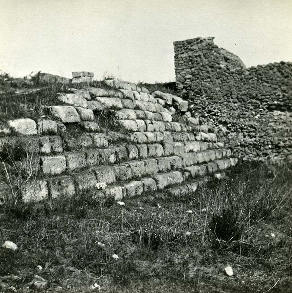 VI.1.1 Pompeii. c.1900-1930. Public steps to the walls.
Photo by Esther Boise Van Deman (c) American Academy in Rome. VD_Archive_Ph_232.