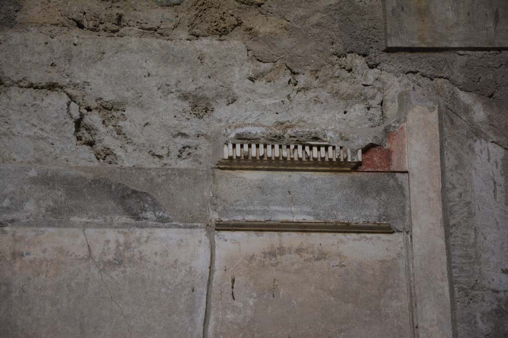 VI.2.4 Pompeii. December 2017. Detail from upper north wall on west side of doorway through to area at rear. 
Foto Annette Haug, ERC Grant 681269 DÉCOR.