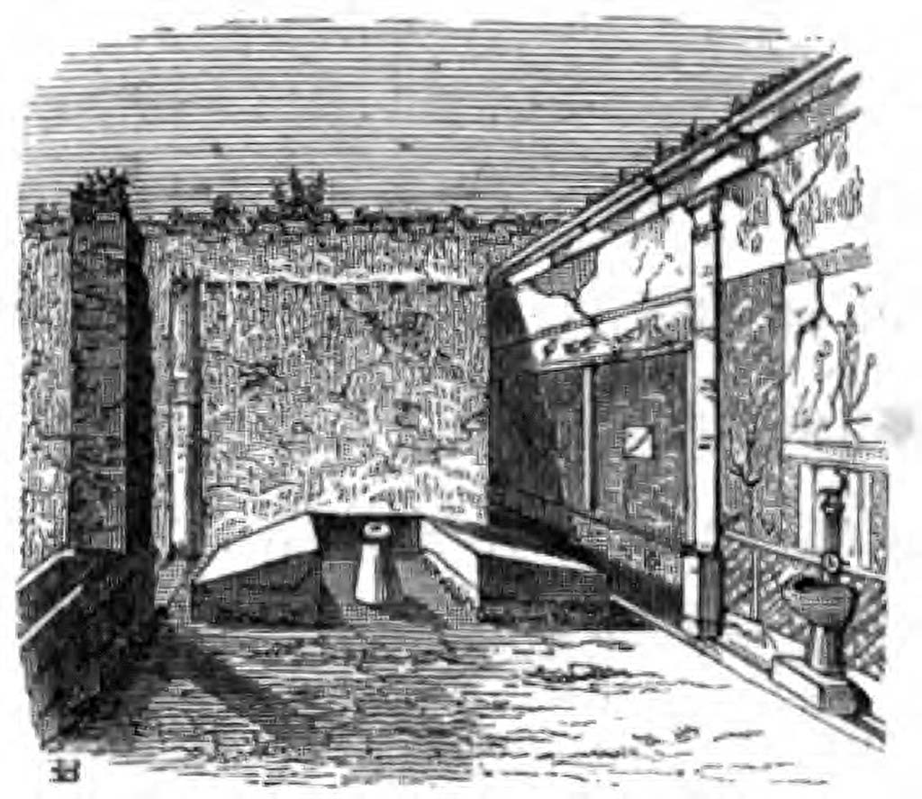 VI.2.4 Pompeii. 1906. Summer triclinium with painted walls. 
See Breton, Ernest. 1855. Pompeia, decrite et dessine: Seconde édition. Paris, Baudry, p. 228.