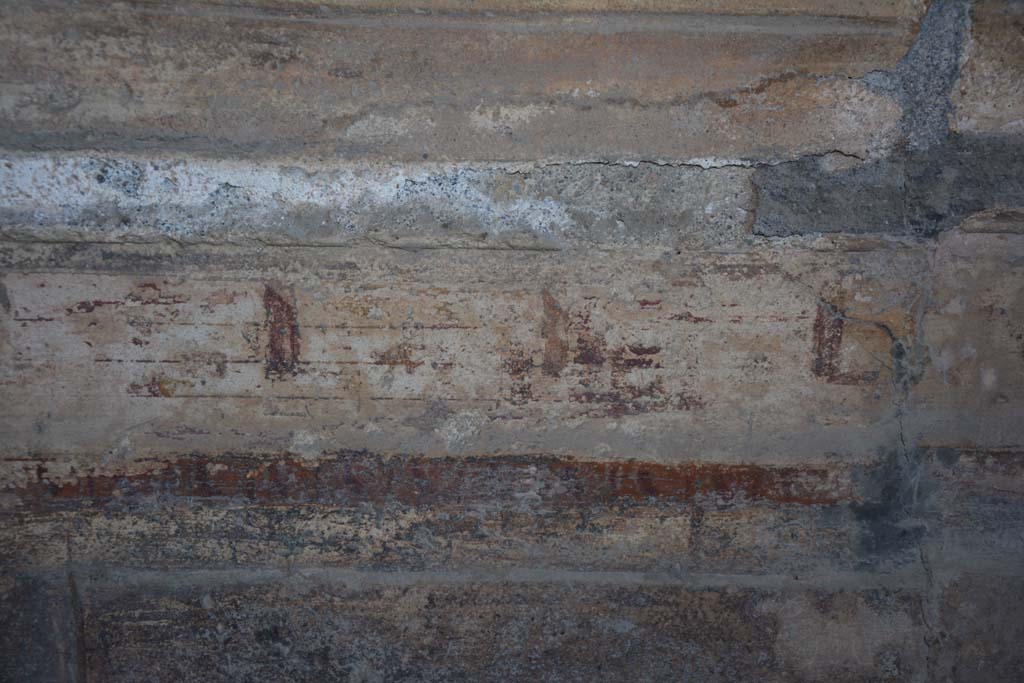 VI.2.4 Pompeii. December 2017. Detail from painted decoration from predella above zoccolo on north wall, continuation eastwards.
Foto Annette Haug, ERC Grant 681269 DÉCOR.
