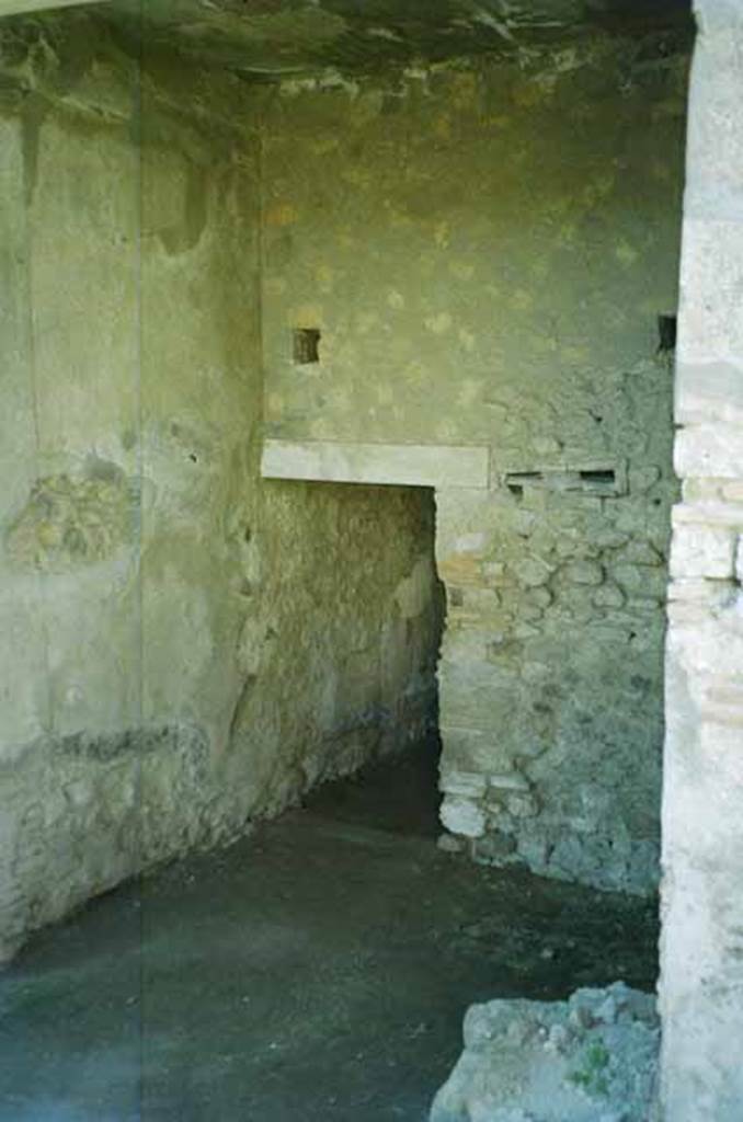 VI.2.4 Pompeii. June 2010. 
Doorway to small room in west wall of area near summer triclinium. Photo courtesy of Rick Bauer.
