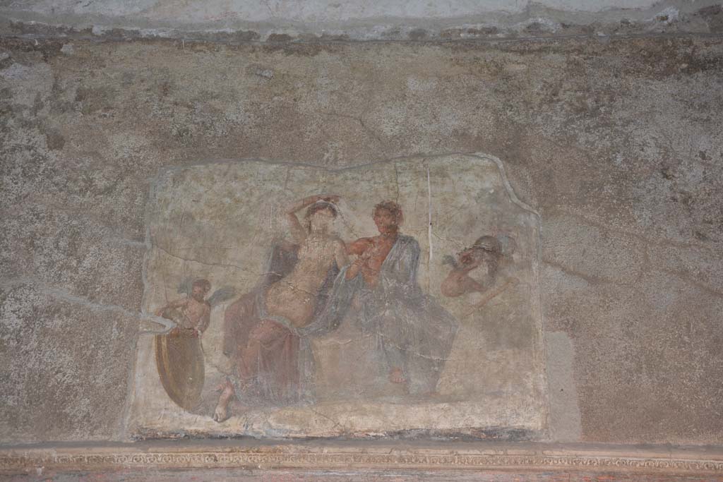 VI.2.4 Pompeii. March 2019. 
Painting of Ares and Aphrodite/Mars and Venus, from south wall of cubiculum in the south-west corner of small garden. 
Foto Annette Haug, ERC Grant 681269 DÉCOR.