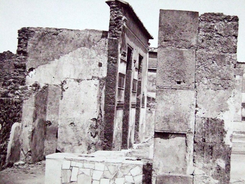VI.2.4 Pompeii. Old undated photograph of 1870s. Rooms to north of atrium, looking east past VI.2.5 in foreground.
Courtesy of Society of Antiquaries. Fox Collection.