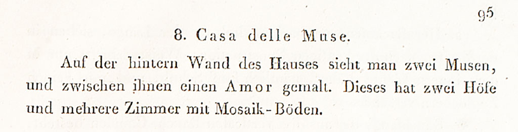 VI.2.14 Pompeii. 1825. Description of the house.
See Agyagfalva, Ludwig Goro von. Wanderungen durch Pompei. Wien: Morschner und Jasper, 1825. (p. 95).