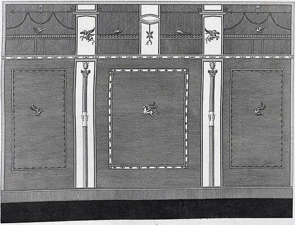 VI.2.22 Pompeii. Cubiculum, 1824 painting by Mazois, showing the same wall of the cubiculum as the above photo. 
See Mazois, F., 1824. Les Ruines de Pompei: Second Partie. Paris: Firmin Didot, pl. XXV fig. II.