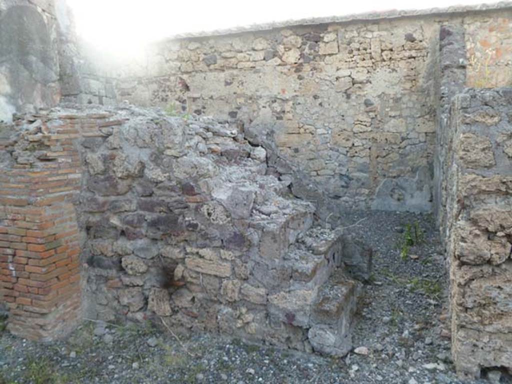 VI.2.24 Pompeii. May 2011. Stone steps on north side of tablinum.