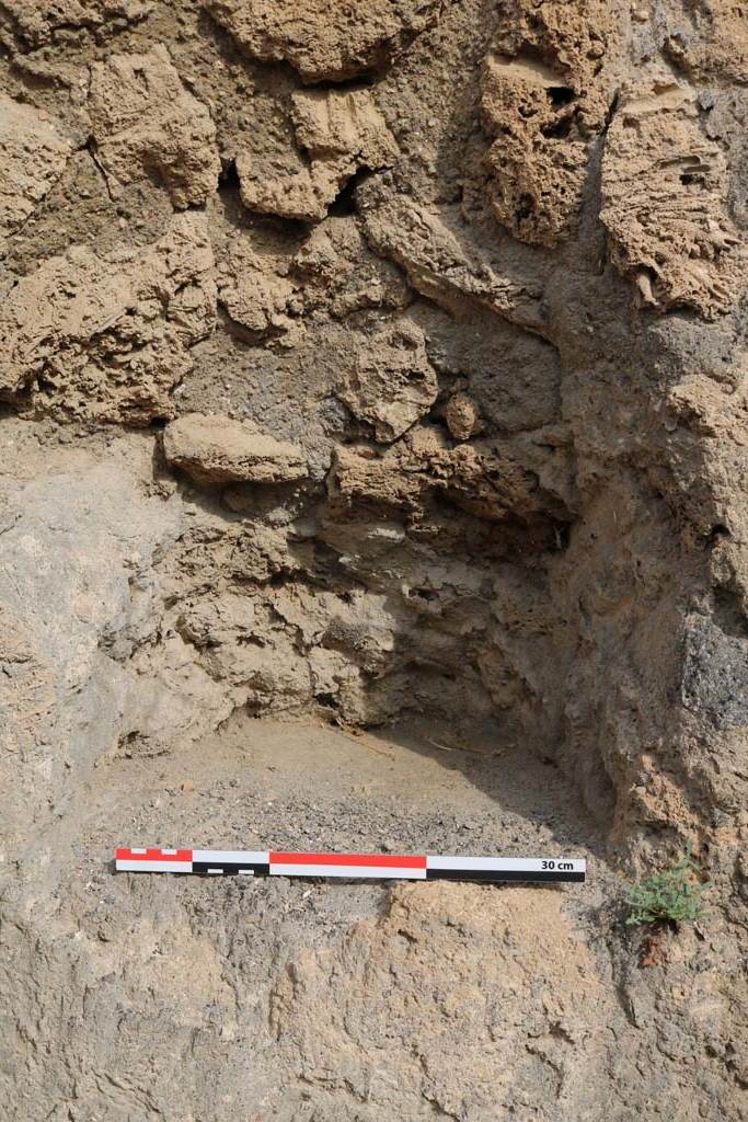 VI.3.6 Pompeii. December 2018. Detail of niche. Photo courtesy of Aude Durand.