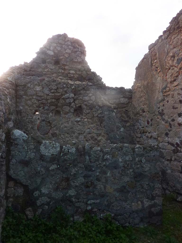 VI.5.9 Pompeii. November 2021. 
Looking towards west wall of room next to triclinium, and rear of rooms with stairs. Photo courtesy of Hélène Dessales.