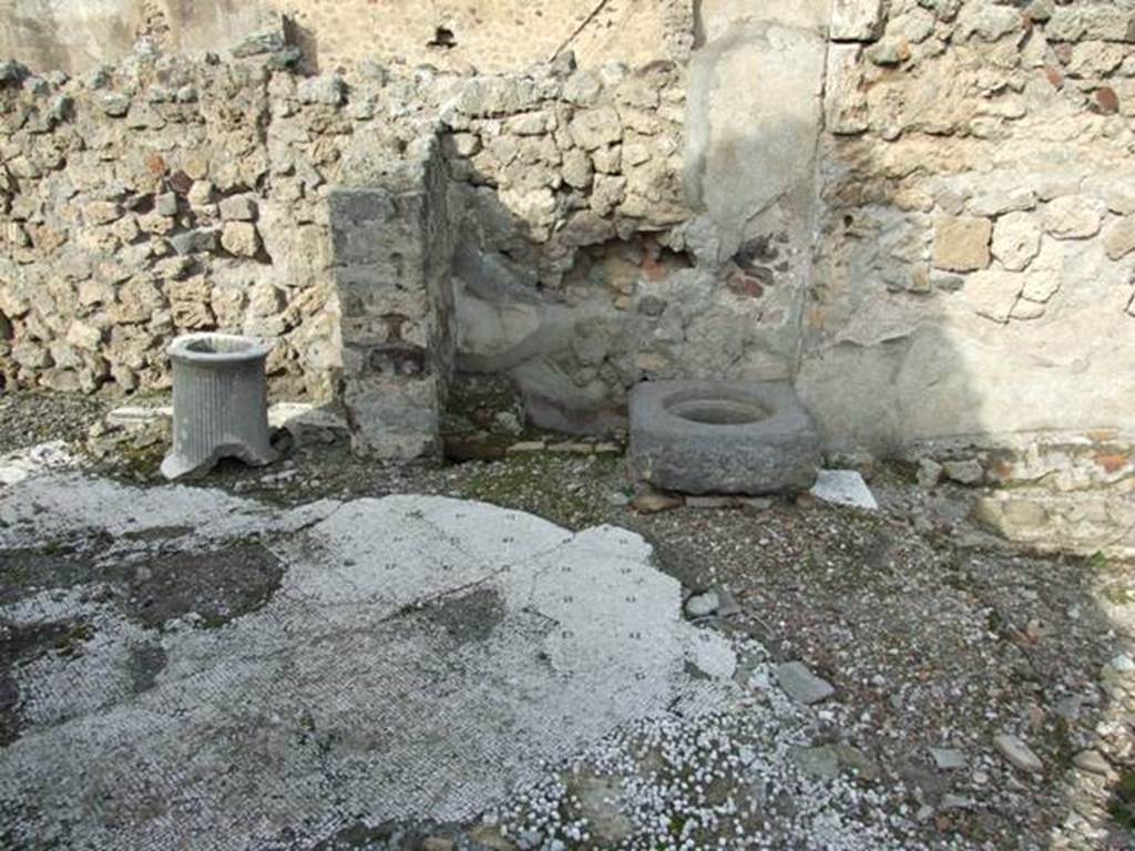 VI.5.9 Pompeii. December 2007. Mosaic floor, cistern head and puteal.