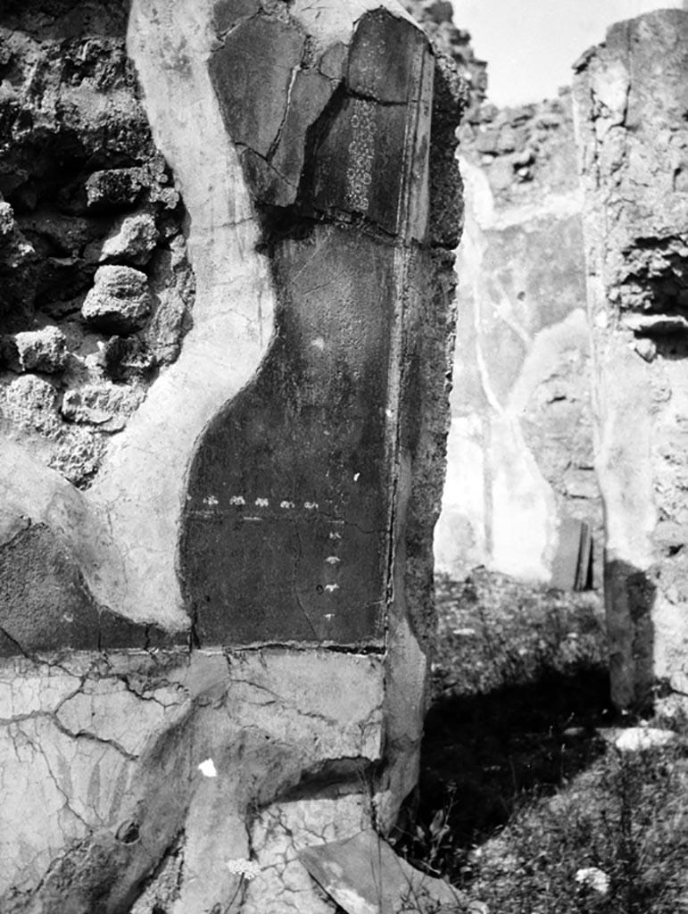VI.7.6 Pompeii. W.1283. 
Painted decoration on west side of doorway to room 10, triclinium, looking north.
Photo by Tatiana Warscher. Photo © Deutsches Archäologisches Institut, Abteilung Rom, Arkiv.