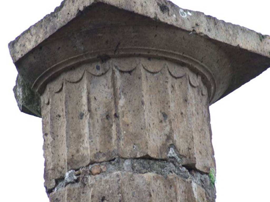 VI.7.19 Casa di Inaco ed Io or House of Fabii Tyrannus and Iarinus.
Detail of column capital in porticus.