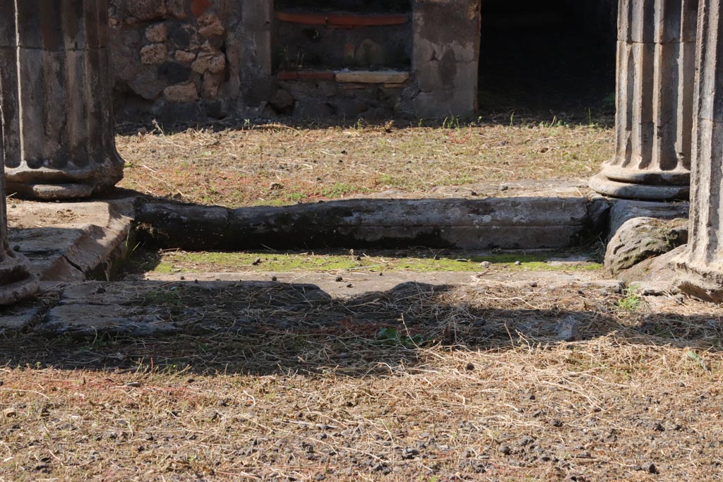 VI.7.21 Pompeii. October 2022. Looking west across impluvium in atrium. Photo courtesy of Klaus Heese.