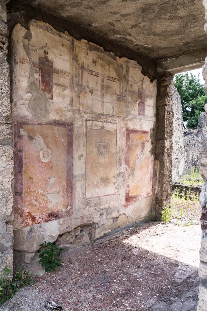 VI.7.23 Pompeii. July 2021. 
Looking west towards south wall of tablinum. Photo courtesy of Johannes Eber.