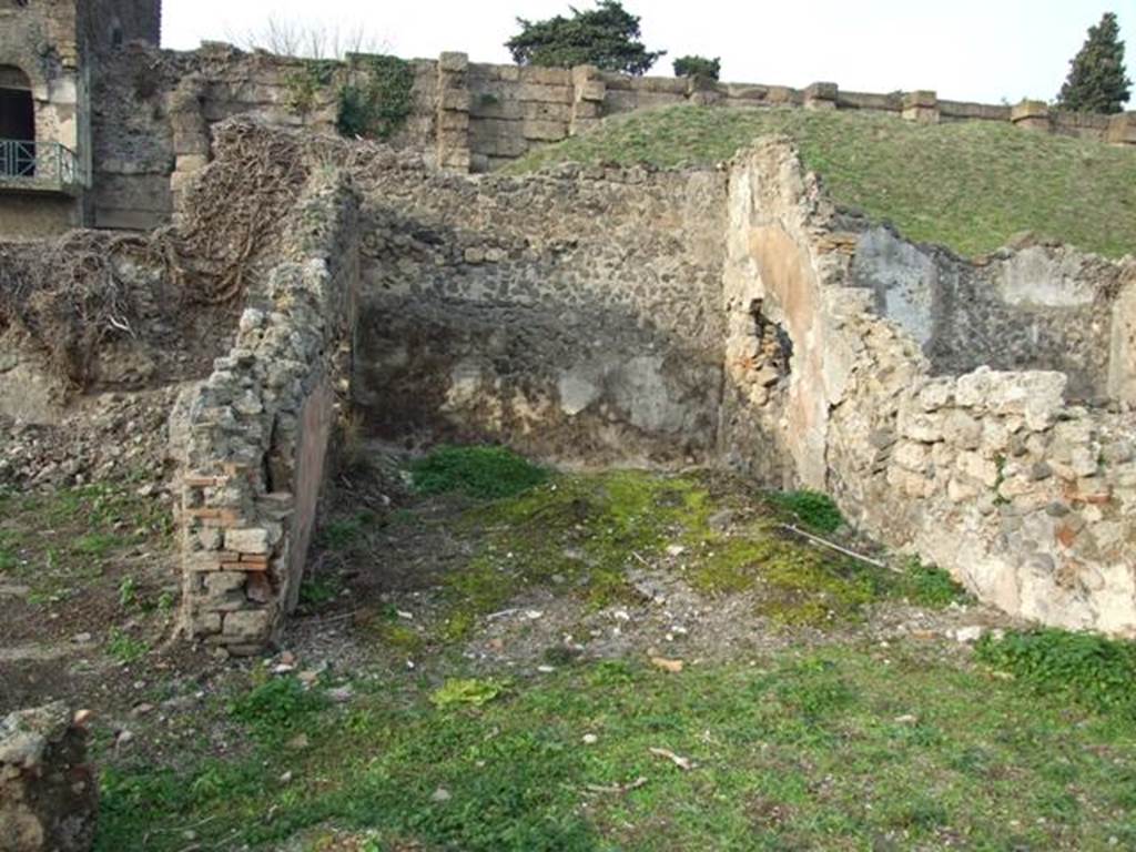 VI.9.1 Pompeii. December 2007. Looking north across room 11, a large triclinium.
According to Packer, the decoration on the walls in this room and the adjoining corridor, room 4, were simpler than the previous one. In the large oecus, there were high yellow and red panels with red and yellow (?) borders.
See Cronache Pompeiane, IV, 1978, for article by Packer, J: Inns at Pompeii: a short survey (p.24-30)