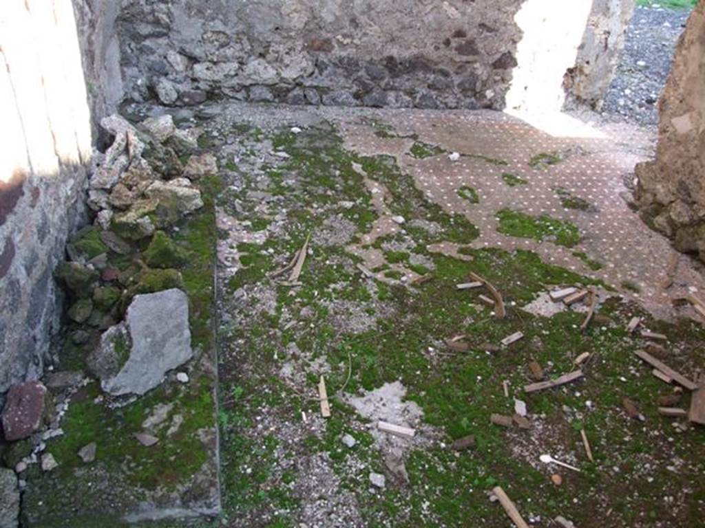 VI.9.4 Pompeii. December 2007. Floor in room 15, looking east.