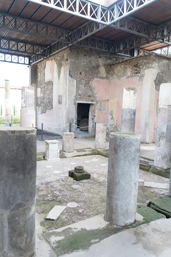 VI.9.6 Pompeii. January 2023. 
Room 3, looking south-east across impluvium in atrium. Photo courtesy of Johannes Eber.