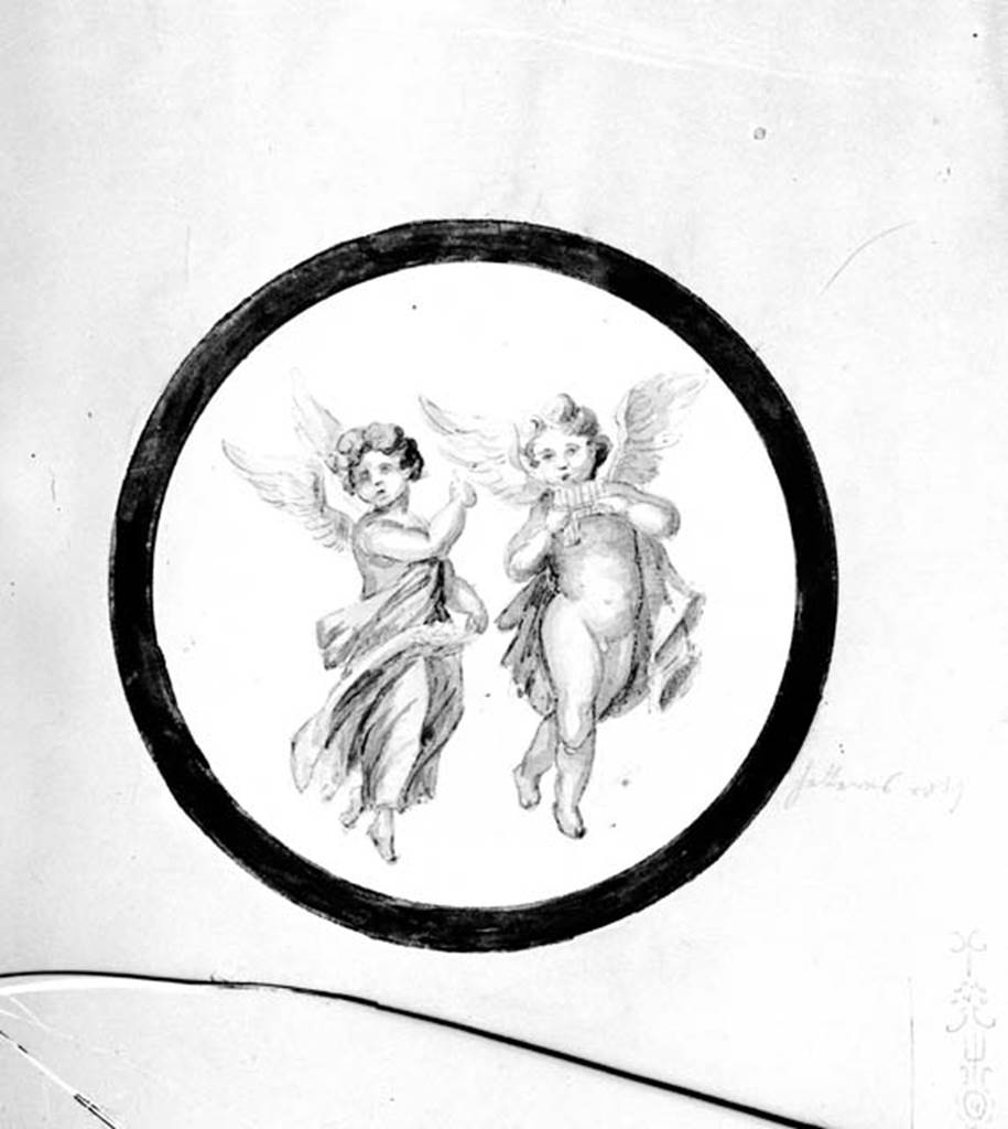 231819 Bestand-D-DAI-ROM-W.0216.jpg
VI.9.6 Pompeii. W.216. Room 8, painted panel of Cupid and Psyche, from north end of east wall.
Photo by Tatiana Warscher. With kind permission of DAI Rome, whose copyright it remains. 
See http://arachne.uni-koeln.de/item/marbilderbestand/231819