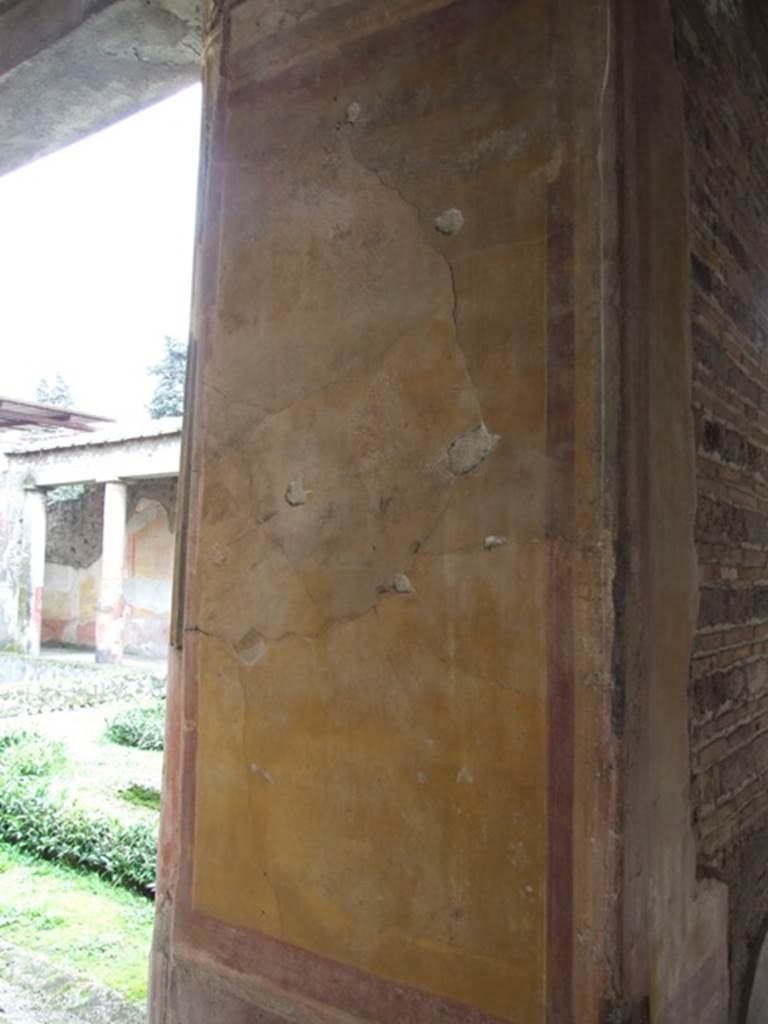 VI.9.6 Pompeii. March 2009. Room 6, looking towards north side of large pilaster in north-west corner of peristyle.