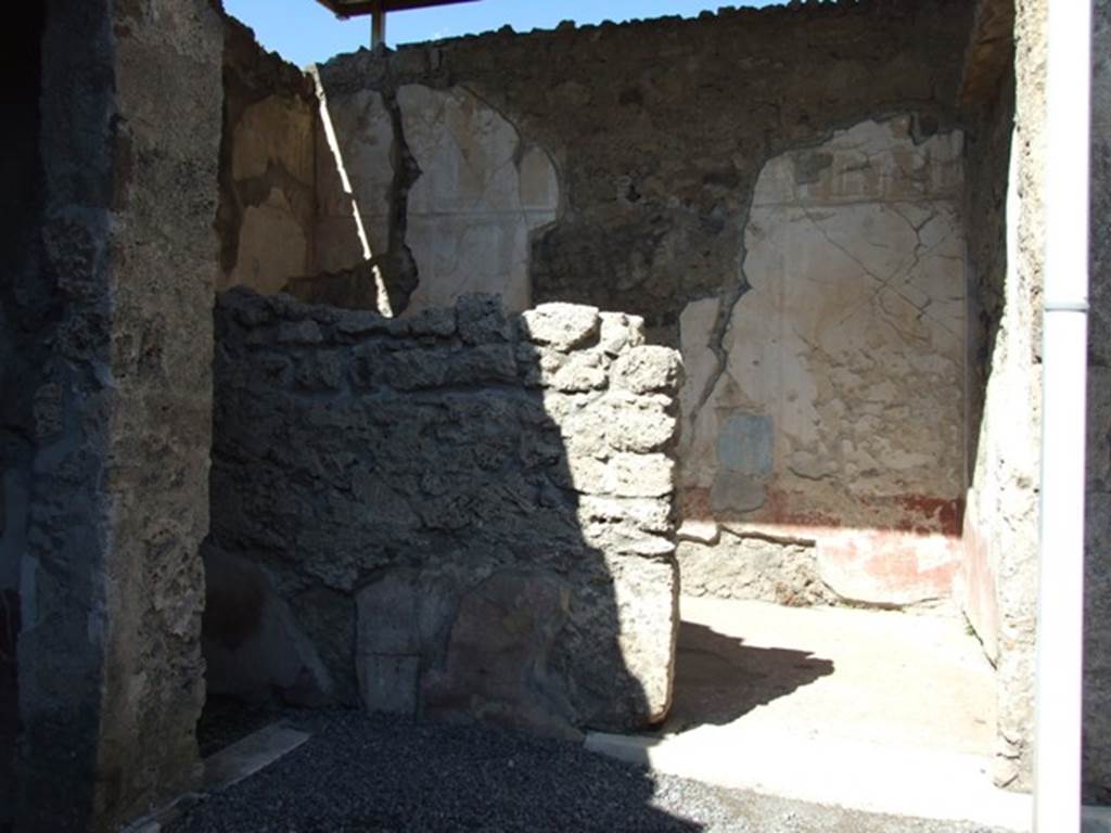 VI.9.6 Pompeii. March 2009. Doorway to room 14 in north-west corner of atrium.