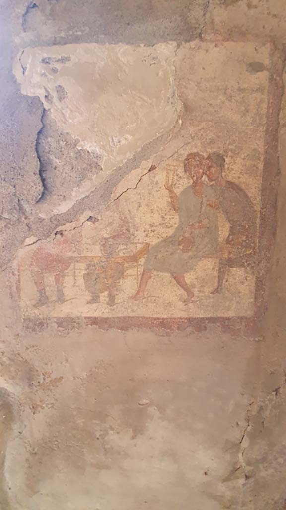 VI.10.1 Pompeii. July 2021. 
Fresco from west wall of rear room on north side of doorway.
Foto Annette Haug, ERC Grant 681269 DÉCOR.