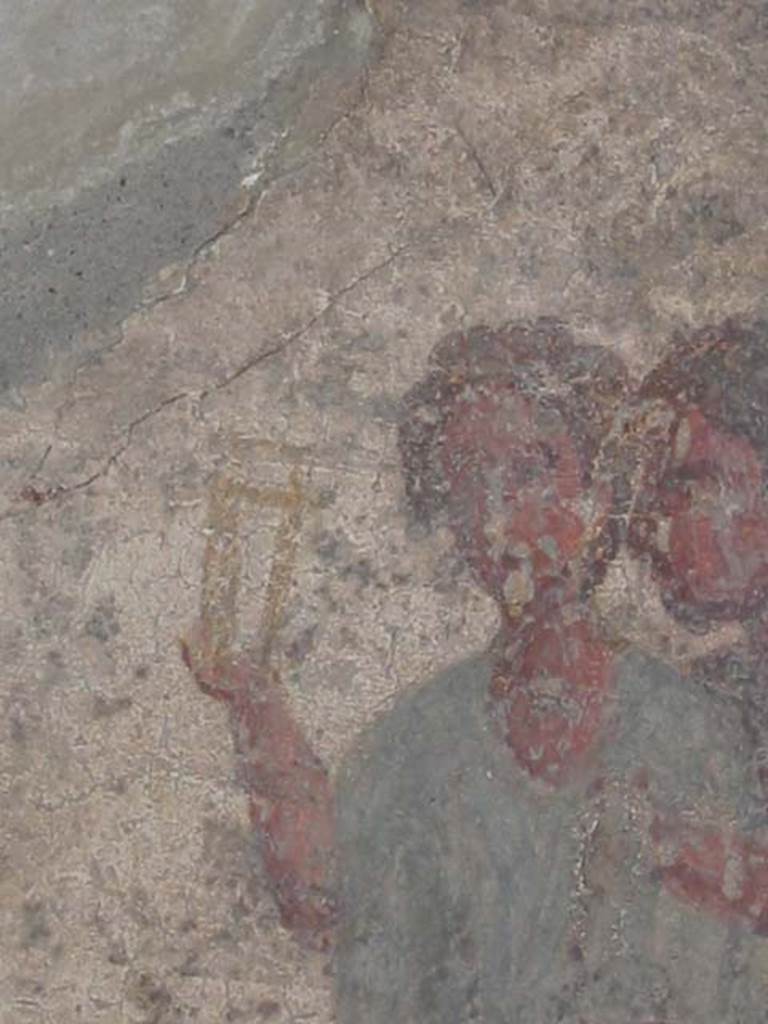 VI.10.1 Pompeii. May 2003. Detail from fresco on west wall of rear room. Photo courtesy of Nicolas Monteix.