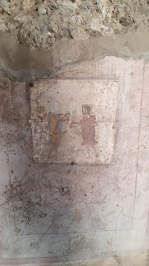 VI.10.1/19 Pompeii. July 2021. Detail from fresco on south wall.
Foto Annette Haug, ERC Grant 681269 DÉCOR.