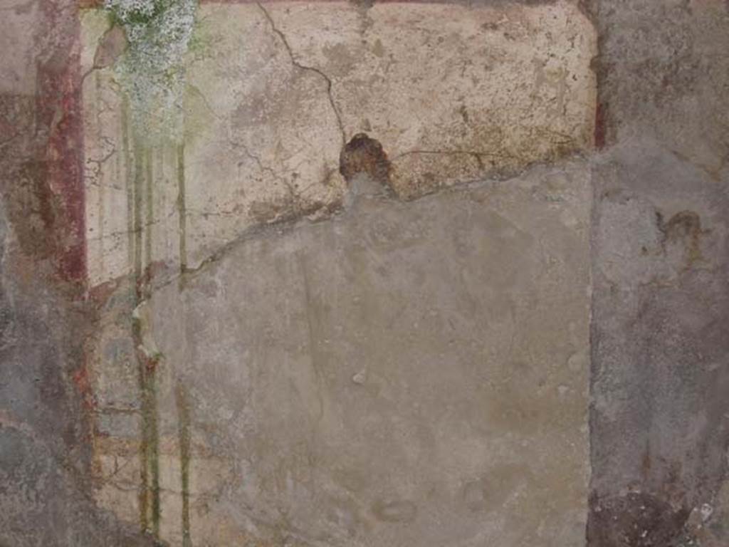 VI.10.1 Pompeii. May 2003. Remains of fresco at west end of south wall of rear room.
Photo courtesy of Nicolas Monteix.