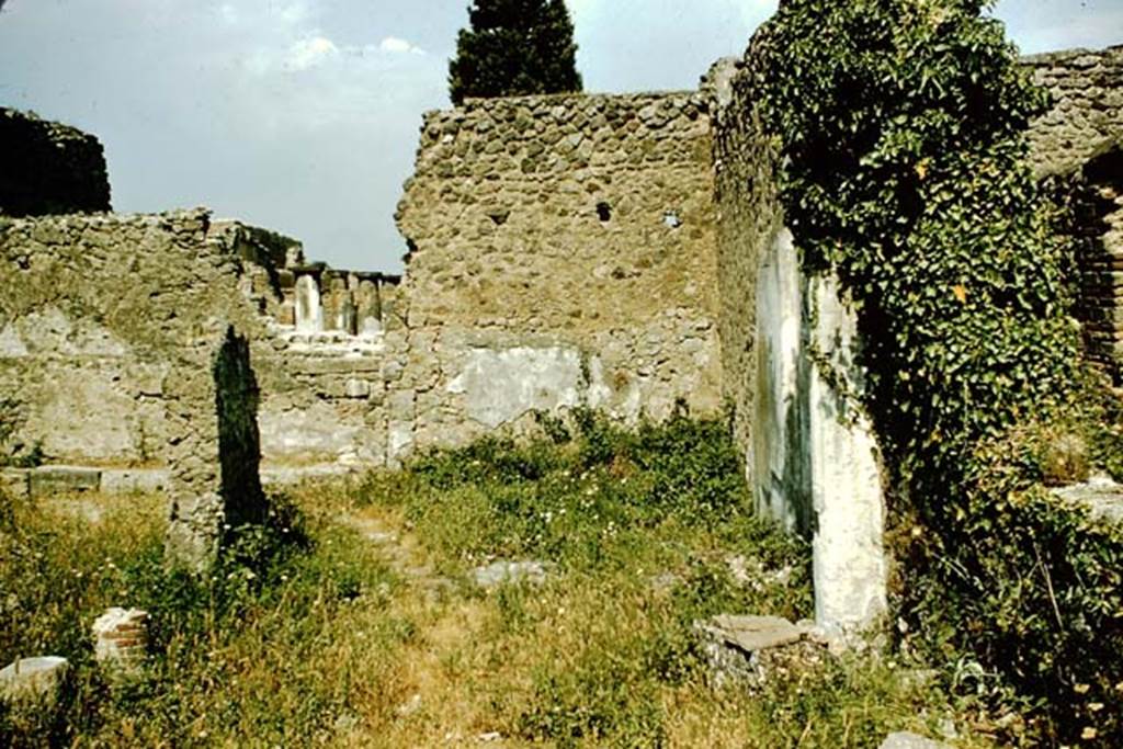 VI.10.2 Pompeii. 1957. Looking east from garden area into the triclinium. Photo by Stanley A. Jashemski.
Source: The Wilhelmina and Stanley A. Jashemski archive in the University of Maryland Library, Special Collections (See collection page) and made available under the Creative Commons Attribution-Non Commercial License v.4. See Licence and use details.
J57f0183