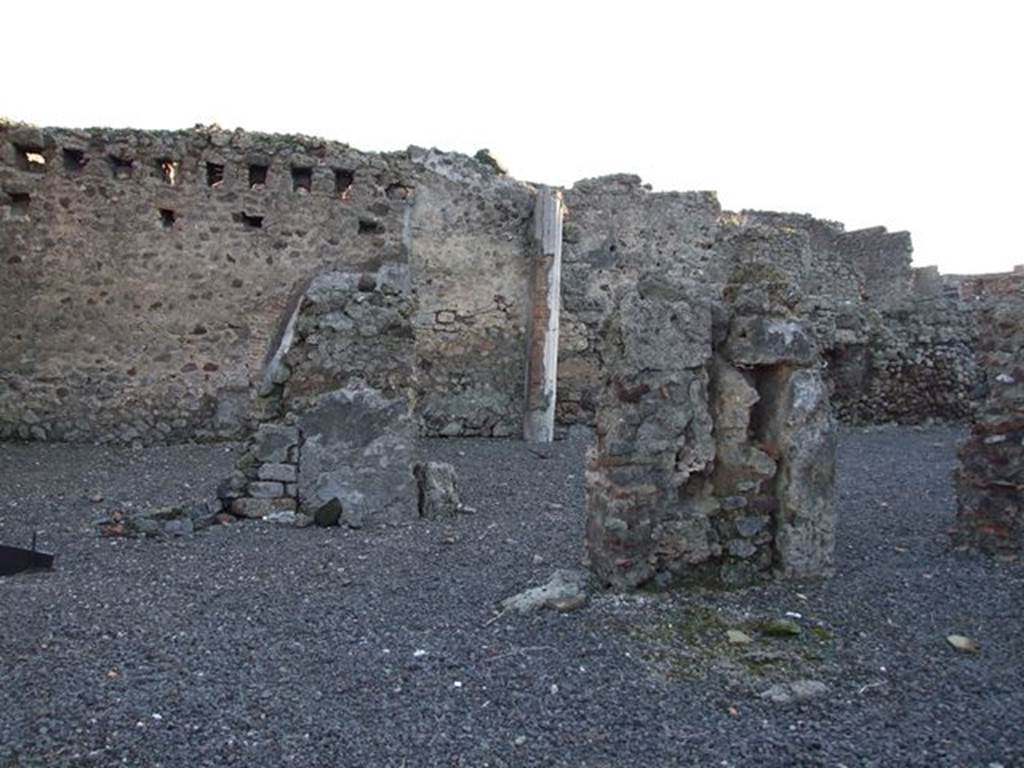 VI.10.2 Pompeii.  December 2006.  Looking south from Vico di Mercurio across area bombed in 1943.  View showing total devastation of north east sector of the house.
