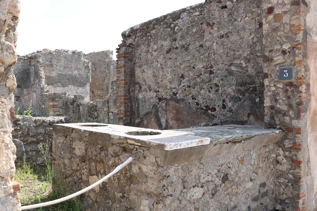 VI.10.3 Pompeii. December 2018. Looking towards south wall of bar-room. Photo courtesy of Aude Durand.