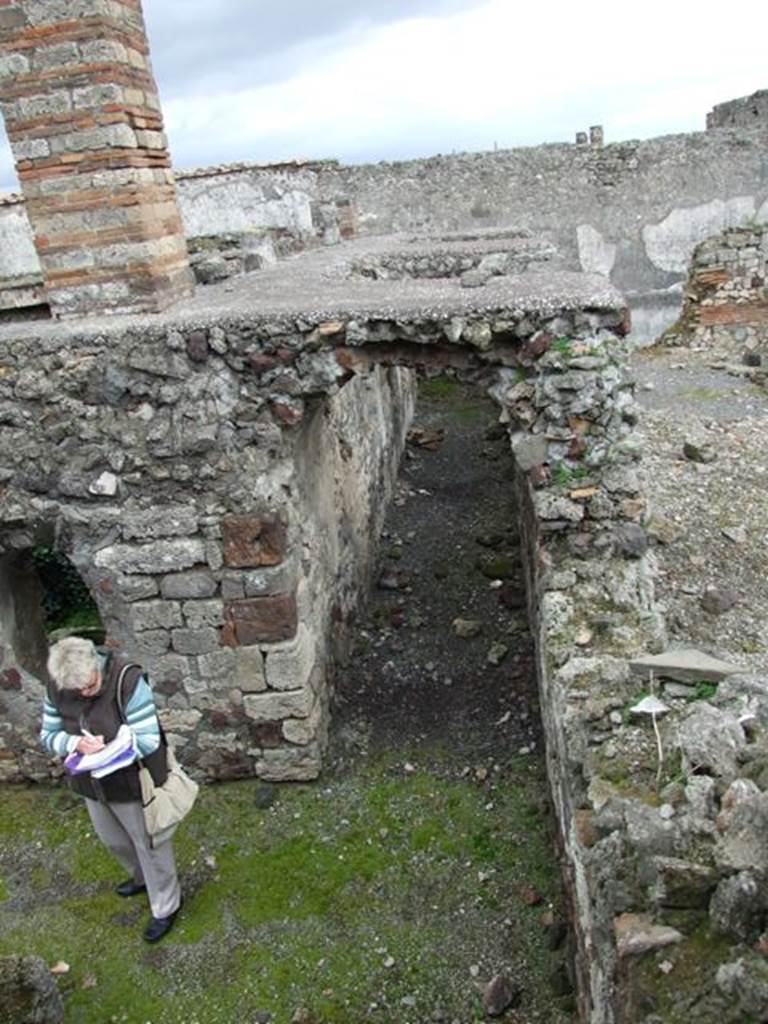 VI.10.7 Pompeii. March 2009.  Looking east across corridor behind garden, on south side.