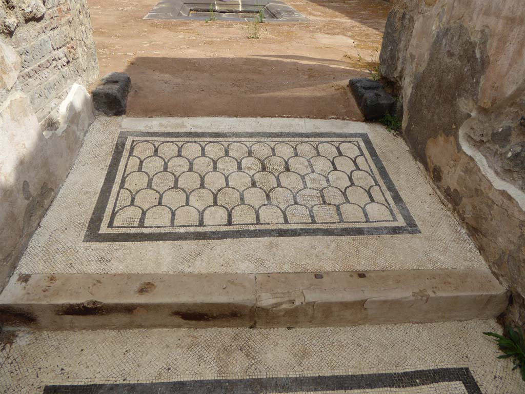 VI.10.7 Pompeii. September 2017. Entrance mosaic in corridor/fauces.
Foto Annette Haug, ERC Grant 681269 DÉCOR.