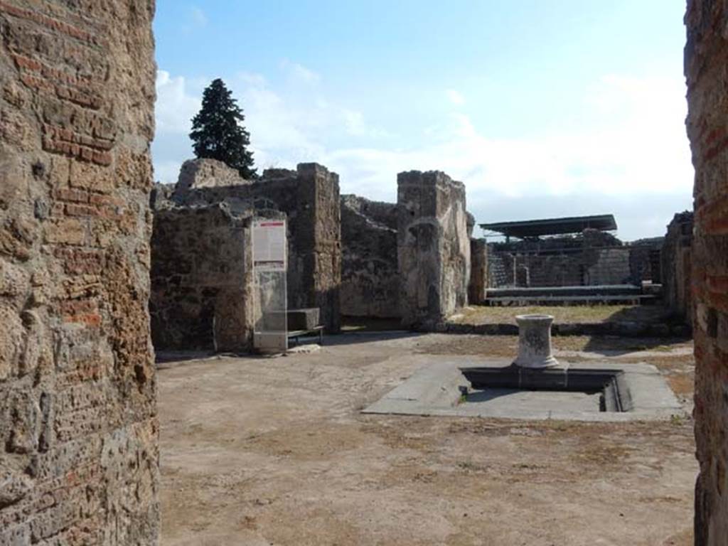 VI.10.7 Pompeii. May 2017. Room 1, looking east across impluvium in atrium from entrance. Photo courtesy of Buzz Ferebee.