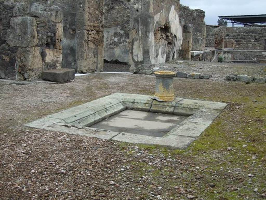 VI.10.7 Pompeii. March 2009. Room 1, looking north-east across impluvium in atrium.