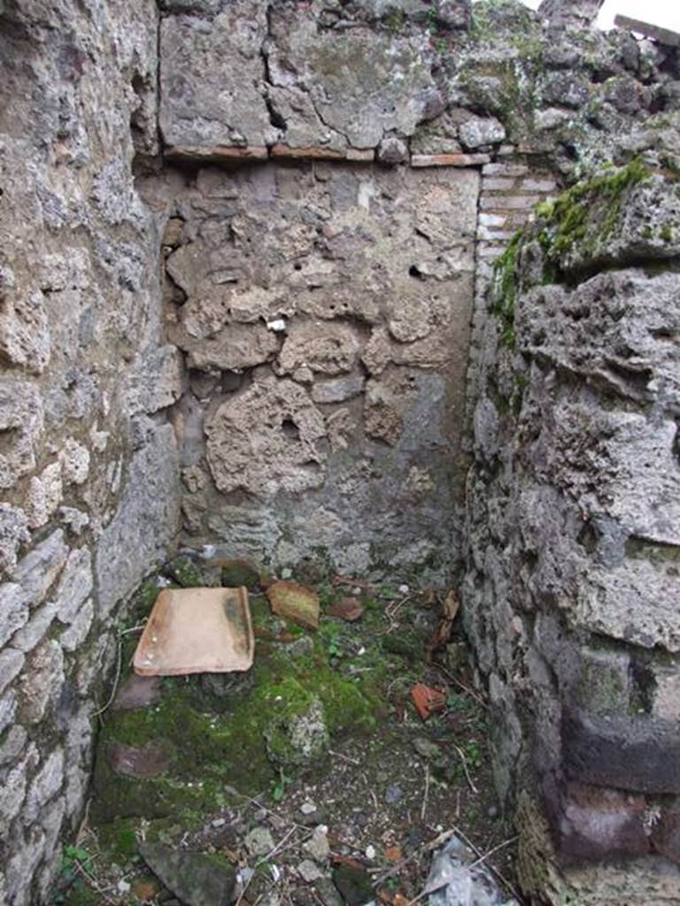 VI.10.11 Pompeii.  March 2009.  Room 13.  Kitchen.  
Site of Latrine?, in south east corner behind stairs.