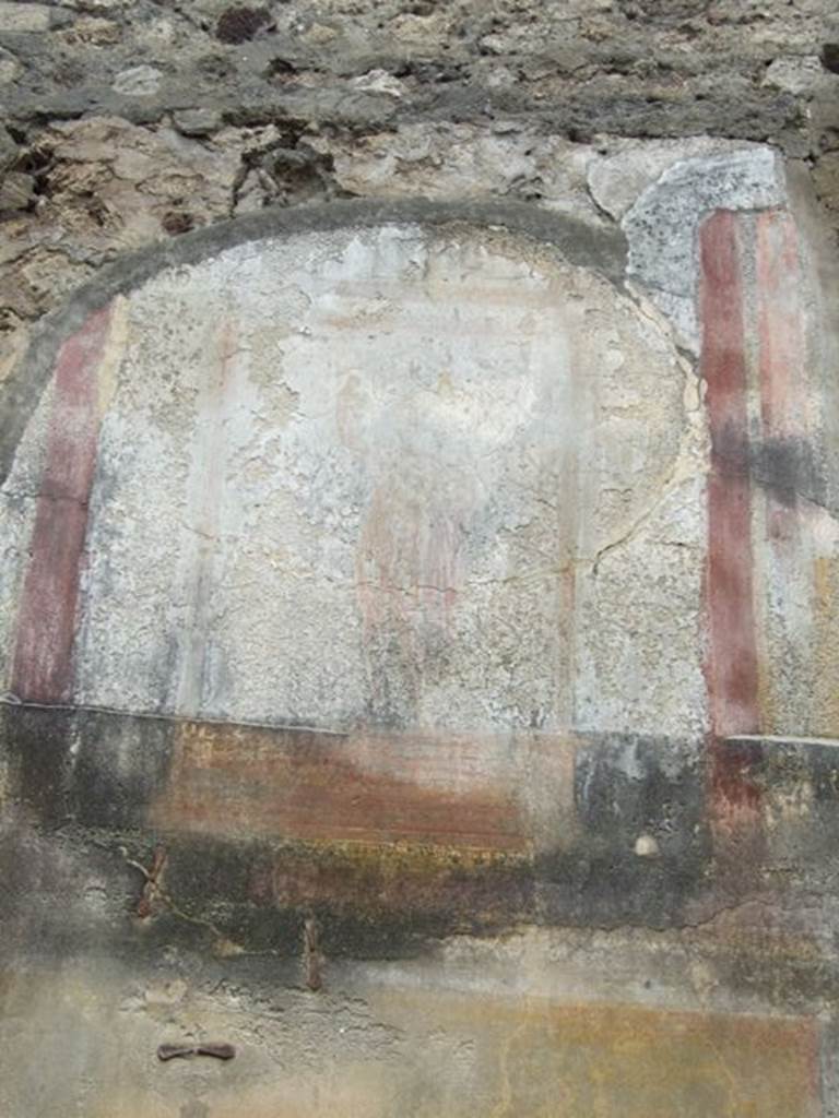 VI.10.11 Pompeii. March 2009. Room 16, wall painting with figures from west wall of oecus.