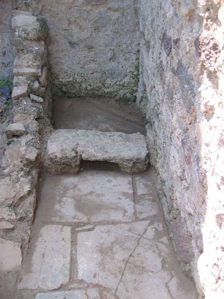 VI.11.6 Pompeii. July 2008. Latrine with foot rest. Photo courtesy of Barry Hobson.