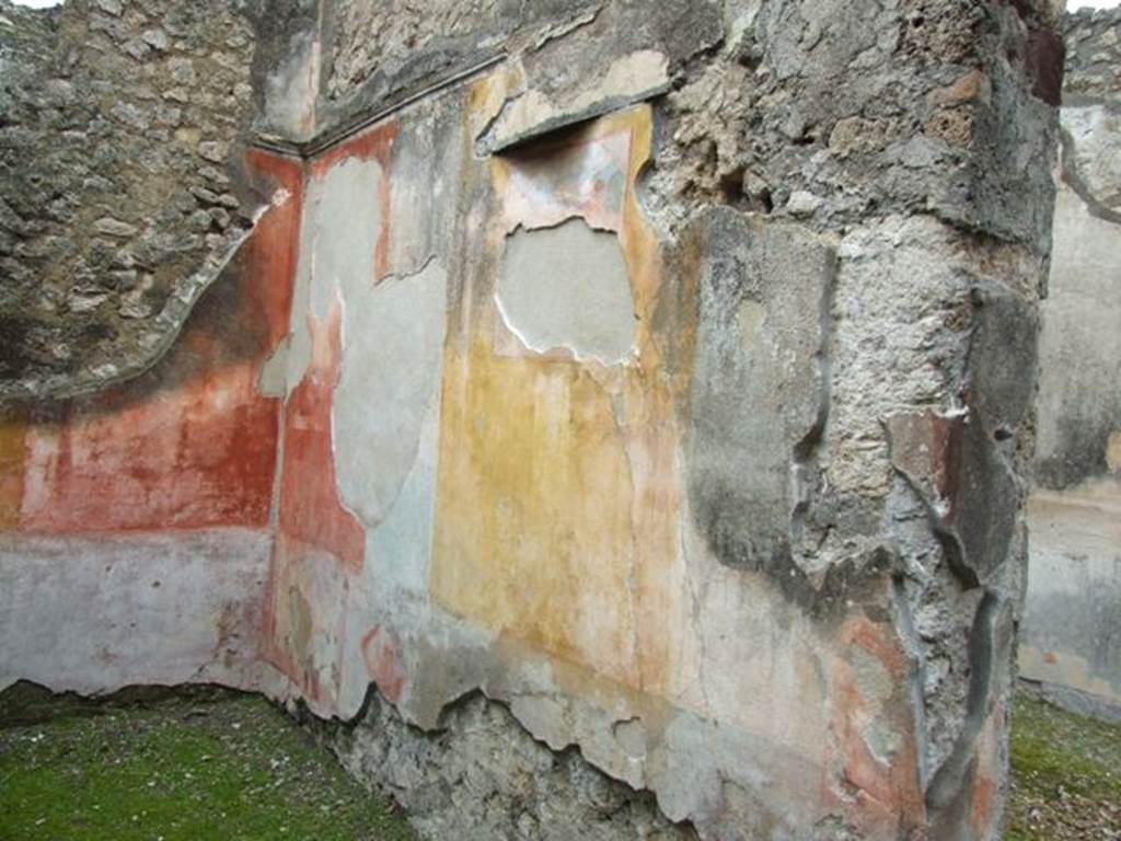 VI.11.9 Pompeii. March 2009. Room 6, north wall, with small doorway into room 7, on right.