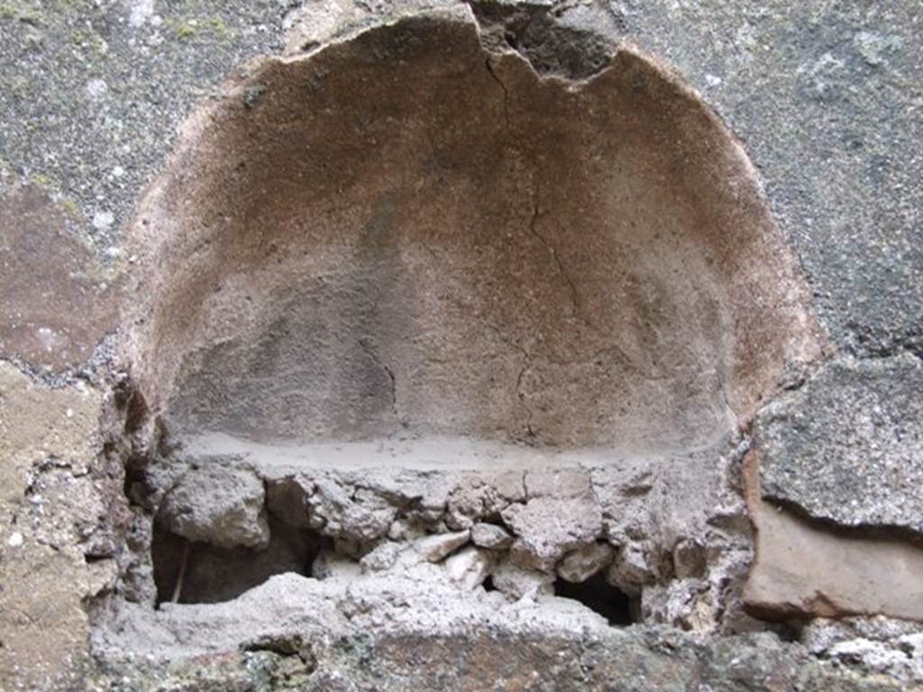VI.11.9 Pompeii. March 2009. Room 13, west wall of kitchen with arched niche.
