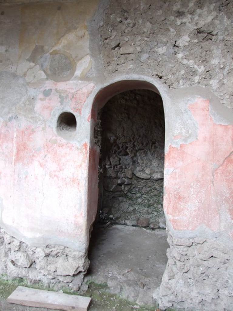 VI.11.9 Pompeii. December 2006. 
Room 20, arched doorway in east wall leading into small room 59 under the stairs.