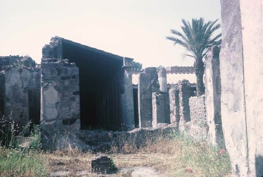 VI.11.9, Pompeii. August 1965. Looking north across atrium, towards west portico of peristyle. Photo courtesy of Rick Bauer.