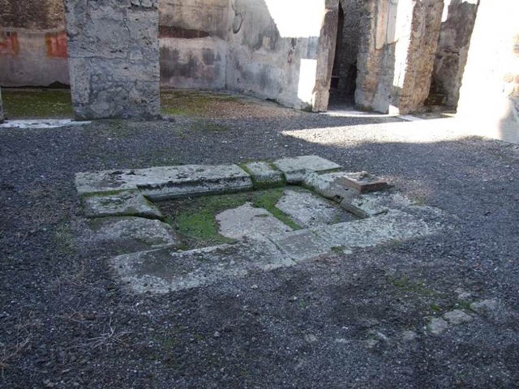 VI.11.9 Pompeii. December 2007. 
Room 3, impluvium and doorways to rooms 6, 7, 8, on west side of atrium and entrance to corridor 15, on north side.
