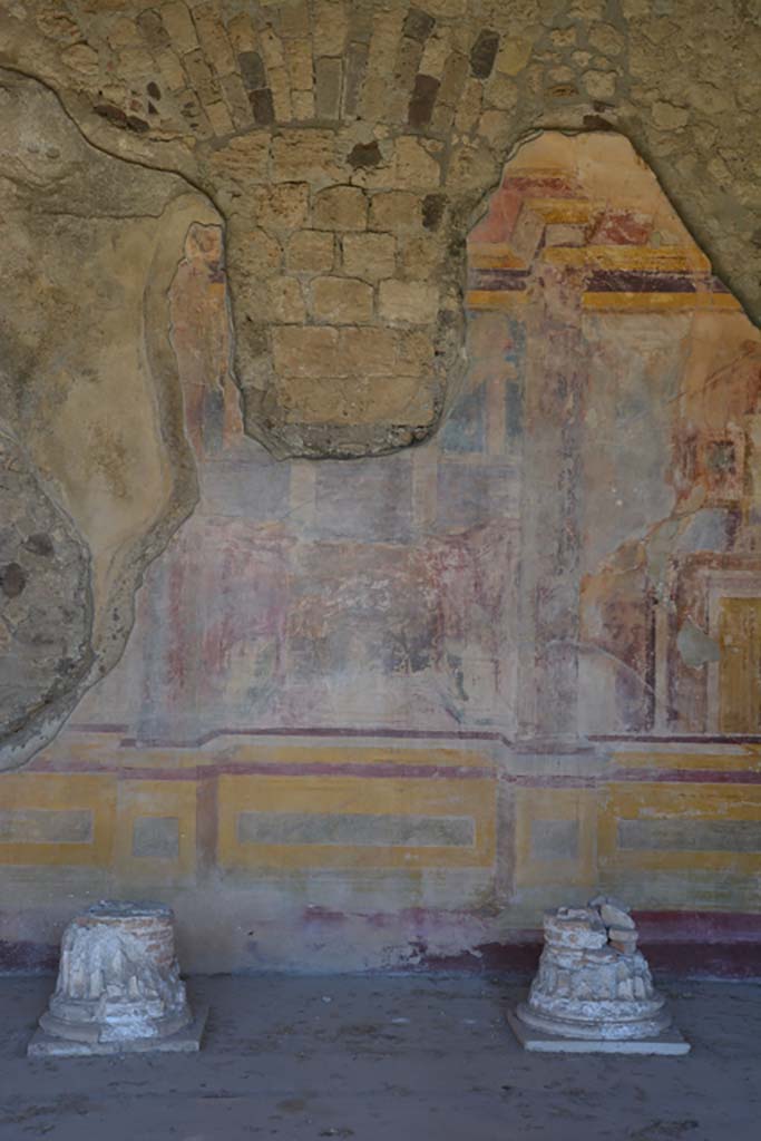 VI.11.10 Pompeii. November 2017. Room 43, detail from centre of north wall.
Foto Annette Haug, ERC Grant 681269 DÉCOR