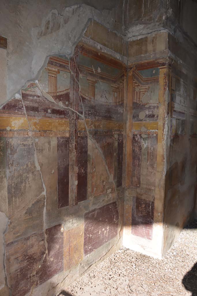 VI.11.10 Pompeii. November 2017. 
Room 46, painted west wall of bedroom and west side of alcove.
Foto Annette Haug, ERC Grant 681269 DÉCOR