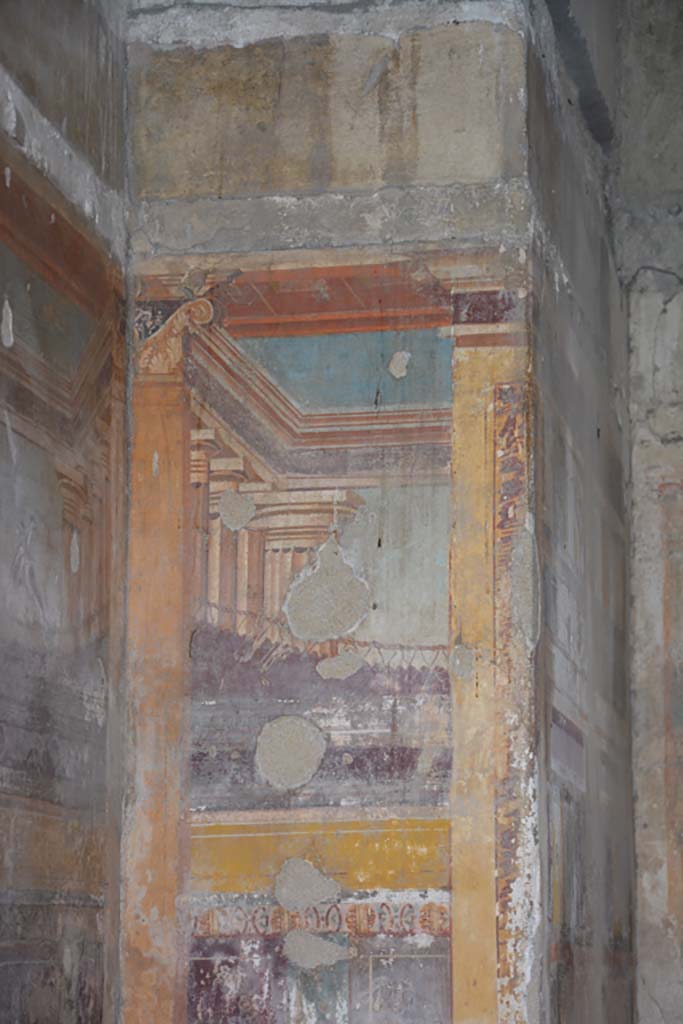 VI.11.10 Pompeii. October 2017. Room 46, north-west corner on west side of bed alcove.  
Foto Annette Haug, ERC Grant 681269 DÉCOR