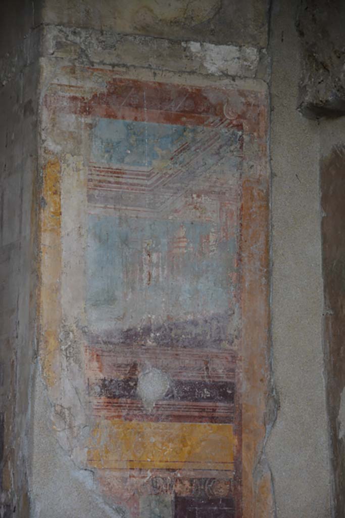 VI.11.10 Pompeii. October 2017. Room 46, detail from north-east corner on east side of bed alcove. 
Foto Annette Haug, ERC Grant 681269 DÉCOR
