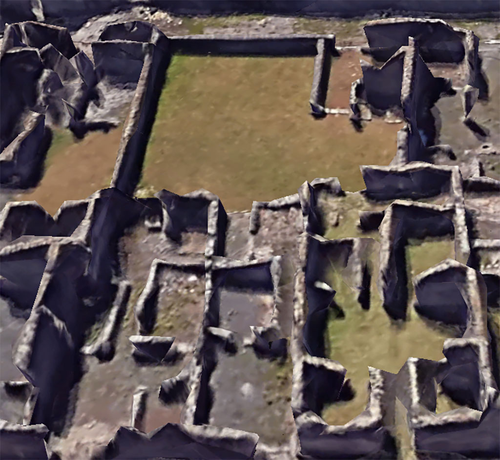 VI.11.16 Pompeii, on lower right side of photo. Google Earth. 2023. Looking west.
VI.11.14 Pompeii, on left of lower photo and VI.11.15 can be seen in the lower centre.  
VI.11.05 Pompeii, is in the upper photo.