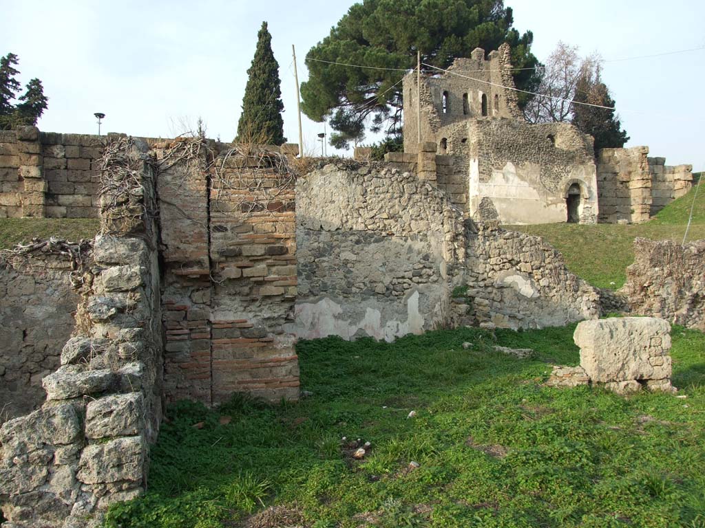 VI.11.19 Pompeii. December 2007. Site of triclinium (6) and oecus (5), on north side of atrium.