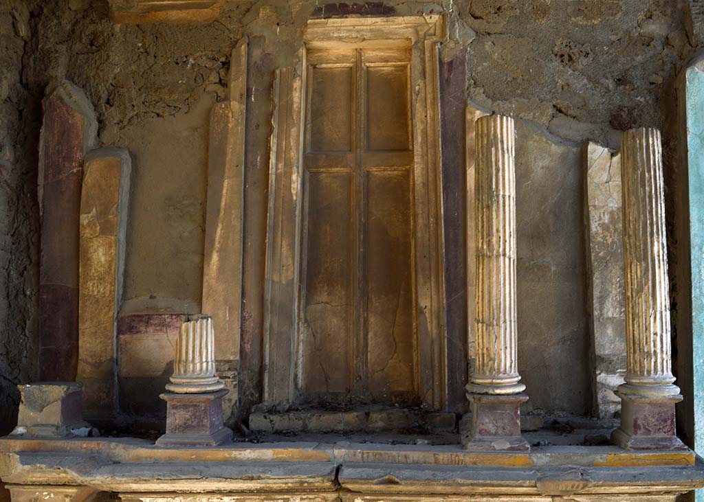 VI.12.2 Pompeii. October 2017. False door on upper west side of entrance corridor.
Foto Taylor Lauritsen, ERC Grant 681269 DÉCOR.